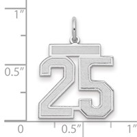 14kw Medium Satin Number 25 Charm view 2
