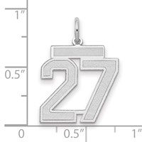 14K White Gold Medium Satin Number 27 Charm view 2