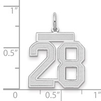 14kw Medium Satin Number 28 Charm view 2