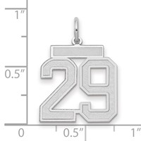 14K White Gold Medium Satin Number 29 Charm view 2