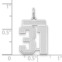 14K White Gold Medium Satin Number 31 Charm view 2