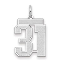 14K White Gold Medium Satin Number 31 Charm view 1