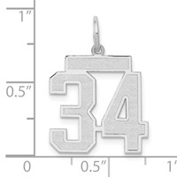 14kw Medium Satin Number 34 Charm view 3