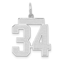 14kw Medium Satin Number 34 Charm view 1
