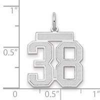 14K White Gold Medium Satin Number 38 Charm view 2