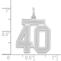 14K White Gold Medium Satin Number 40 Charm view 3