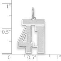 14K White Gold Medium Satin Number 41 Charm view 2
