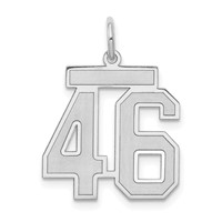 14K White Gold Medium Satin Number 46 Charm view 1