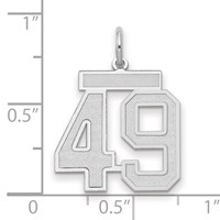 14K White Gold Medium Satin Number 49 Charm view 2