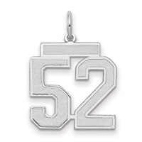 14K White Gold Medium Satin Number 52 Charm view 1