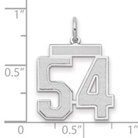 14K White Gold Medium Satin Number 54 Charm view 2