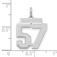 14K White Gold Medium Satin Number 57 Charm view 2