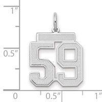 14K White Gold Medium Satin Number 59 Charm view 2