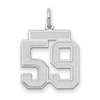 14K White Gold Medium Satin Number 59 Charm view 1