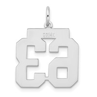 14K White Gold Medium Satin Number 63 Charm view 3