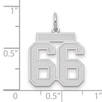 14K White Gold Medium Satin Number 66 Charm view 4