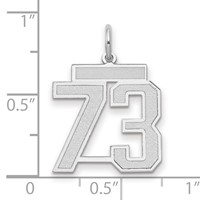 14kw Medium Satin Number 73 Charm view 2