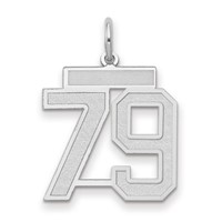 14K White Gold Medium Satin Number 79 Charm view 1