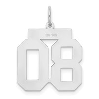 14K White Gold Medium Satin Number 80 Charm view 3