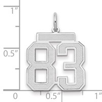 14K White Gold Medium Satin Number 83 Charm view 2
