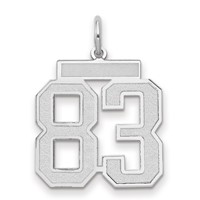 14K White Gold Medium Satin Number 83 Charm view 1