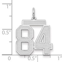 14K White Gold Medium Satin Number 84 Charm view 2