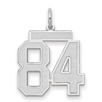 14K White Gold Medium Satin Number 84 Charm view 1