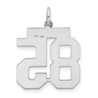 14K White Gold Medium Satin Number 85 Charm view 3