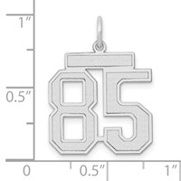 14K White Gold Medium Satin Number 85 Charm view 4