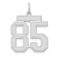 14K White Gold Medium Satin Number 85 Charm view 1