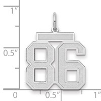 14K White Gold Medium Satin Number 86 Charm view 2