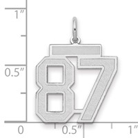 14K White Gold Medium Satin Number 87 Charm view 2