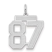 14K White Gold Medium Satin Number 87 Charm view 1