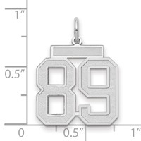 14K White Gold Medium Satin Number 89 Charm view 2
