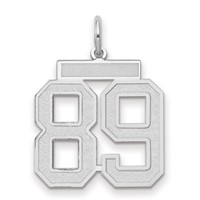 14K White Gold Medium Satin Number 89 Charm view 1