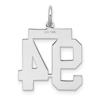 14K White Gold Medium Satin Number 94 Charm view 3