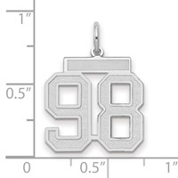 14kw Medium Satin Number 98 Charm view 2