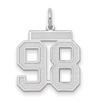 14kw Medium Satin Number 98 Charm view 1