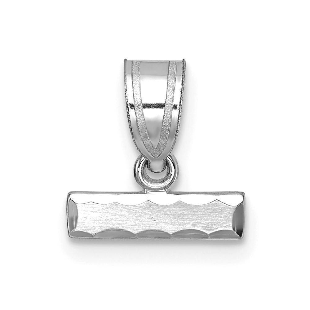 14K White Gold Small Brushed Diamond-cut Number Top Charm