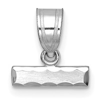 14K White Gold Small Brushed Diamond-cut Number Top Charm view 1