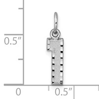 14kw Small Brushed Diamond-cut Number 1 Charm view 3