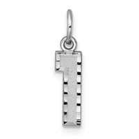 14kw Small Brushed Diamond-cut Number 1 Charm view 1