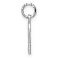 14K White Gold Small Brushed Diamond-cut Number 2 Charm view 2
