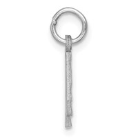 14K White Gold Small Brushed Diamond-cut Number 4 Charm view 2