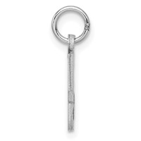 14K White Gold Small Brushed Diamond-cut Number 5 Charm view 2