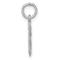 14K White Gold Small Brushed Diamond-cut Number 6 Charm view 2