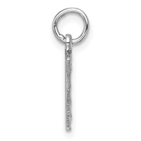 14K White Gold Small Brushed Diamond-cut Number 7 Charm view 2