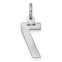 14K White Gold Small Brushed Diamond-cut Number 7 Charm view 4