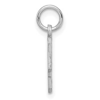 14K White Gold Small Brushed Diamond-cut Number 9 Charm view 2