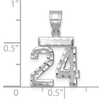 14kw Small Brushed Diamond-cut Number 24 Charm view 3